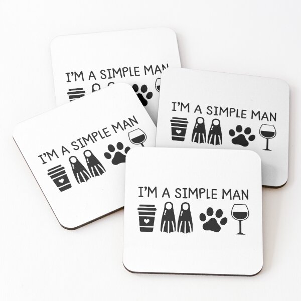 Item preview, Simple Man Coffee Fins Pet Wine Lover Life Icon Design designed and sold by SoyLamderma.