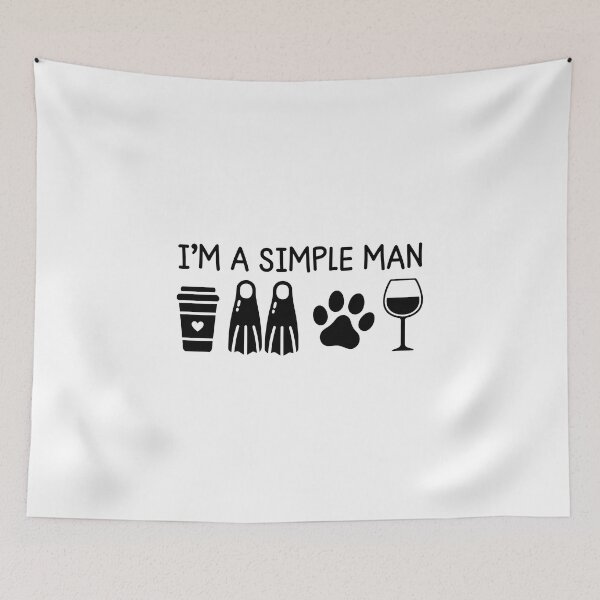 Item preview, Simple Man Coffee Fins Pet Wine Lover Life Icon Design designed and sold by SoyLamderma.