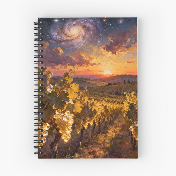 Item preview, Cosmic Vineyard Sunset with Glowing Crystal Grapes designed and sold by Fantasy-Atelier.