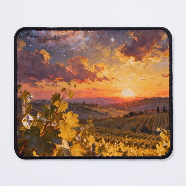 Item preview, Cosmic Vineyard Sunset with Glowing Crystal Grapes designed and sold by Fantasy-Atelier.
