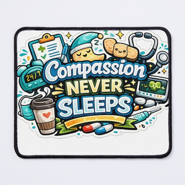 Item preview, Compassion Never Sleeps Healthcare Hero Doctor Nurse Medical Die-Cut designed and sold by MR4me.