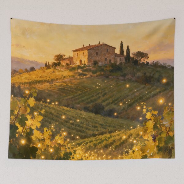 Item preview, The Enchanted Vineyard - Impressionist Italian Farmhouse Art designed and sold by Fantasy-Atelier.