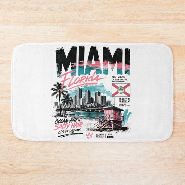Item preview, Miami Florida Streetwear | Tropical Skyline Urban Graphic designed and sold by Countries&Cities Shop.