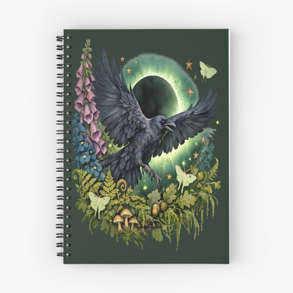 Item preview, Woodland Raven Green Moon Foxglove Ferns designed and sold by SasmitaStudioCo.