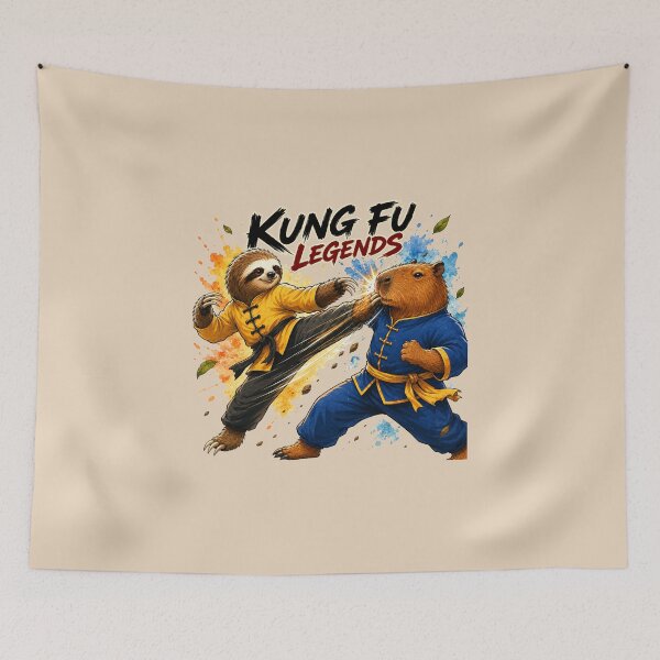 Item preview, Kung Fu Legends | Sloth vs Capybara Martial Arts Showdown Funny Animal designed and sold by HOUSE OF TIST.