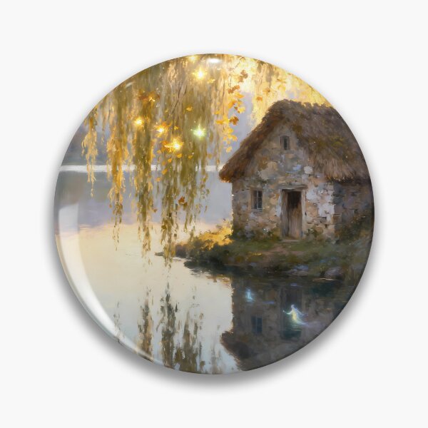 Item preview, Glowing Fairy Cottage Under Golden Willow Tree designed and sold by Fantasy-Atelier.