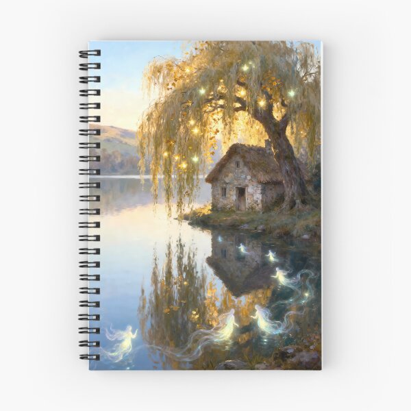 Item preview, Glowing Fairy Cottage Under Golden Willow Tree designed and sold by Fantasy-Atelier.