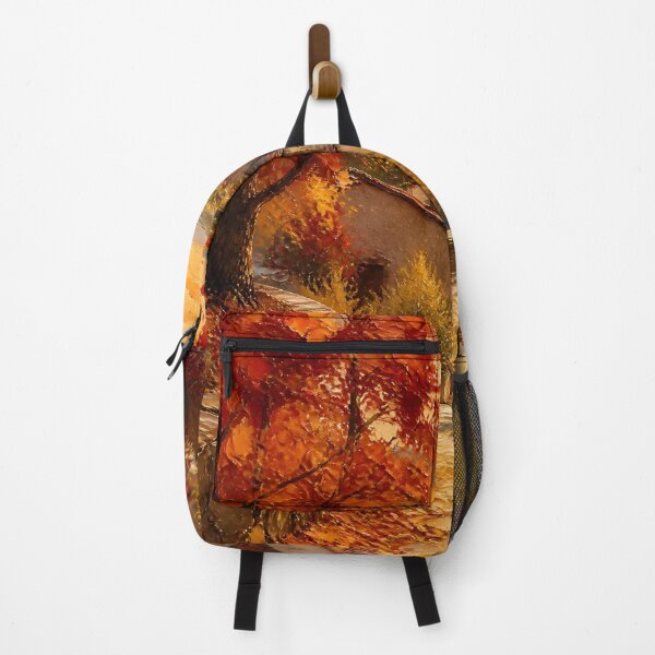 Item preview, European village street during an autumn sunset. designed and sold by Chi261.