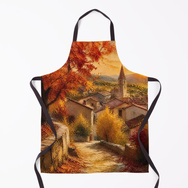 Item preview, European village street during an autumn sunset. designed and sold by Chi261.