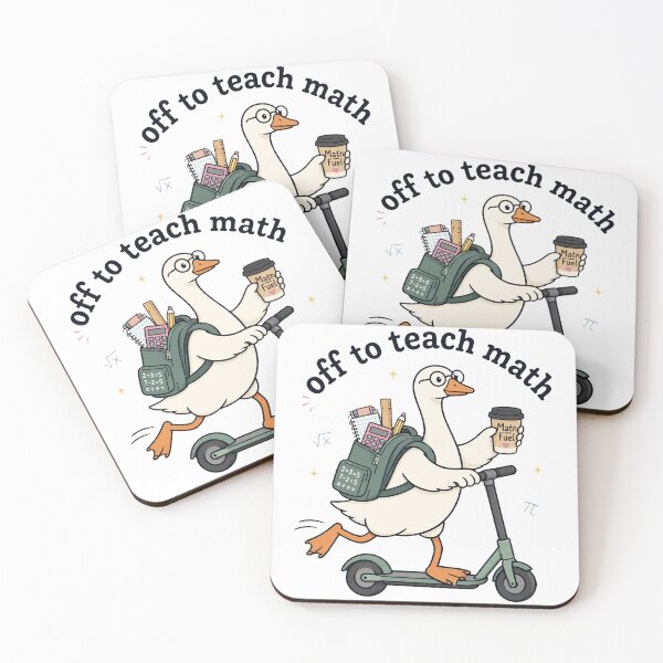 Item preview, Off To Teach Math Funny Goose Teacher Scooter Math Humor designed and sold by Aesthetic-Avenue.