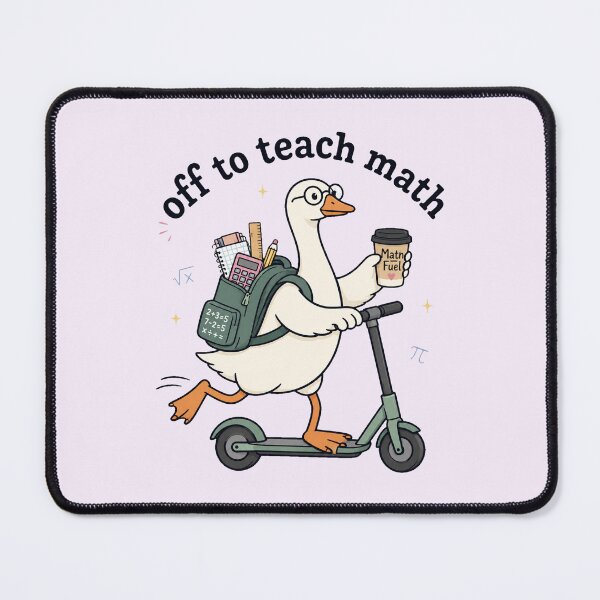 Item preview, Off To Teach Math Funny Goose Teacher Scooter Math Humor designed and sold by Aesthetic-Avenue.