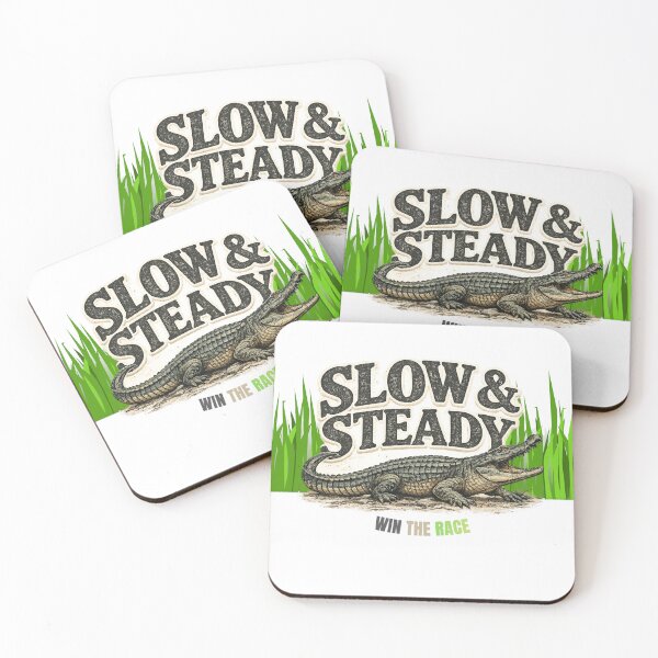 Item preview, Slow And Steady Wins The Race Vintage Crocodile Motivational Quote designed and sold by WearTheVibe Store.