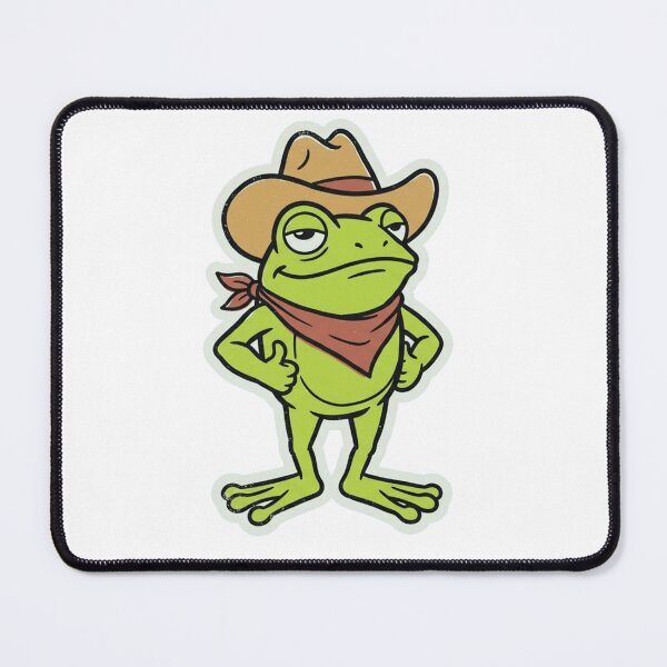 Item preview, Confident Cowboy Frog in Oversized Hat and Bandana Vintage Poster Style Screen Print Western Art designed and sold by OnPointOutfits.