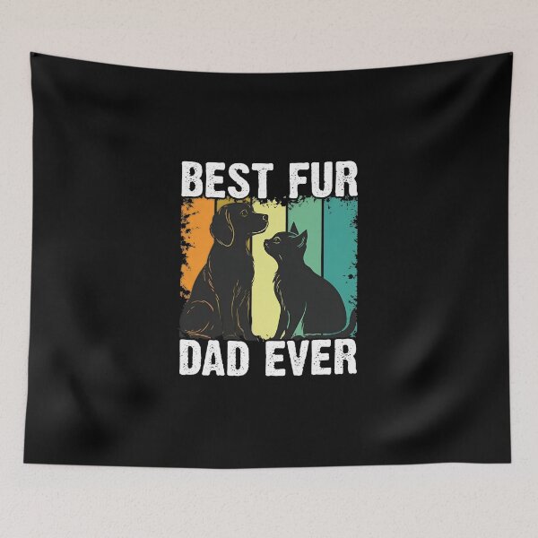 Item preview, Best Fur Dad Ever Dog Cat Retro Vintage designed and sold by SoyLamderma.