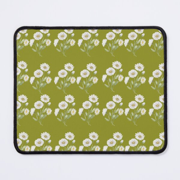Item preview, Vintage White Daisy Olive Green Floral Pattern designed and sold by Jyoti-Quotes.