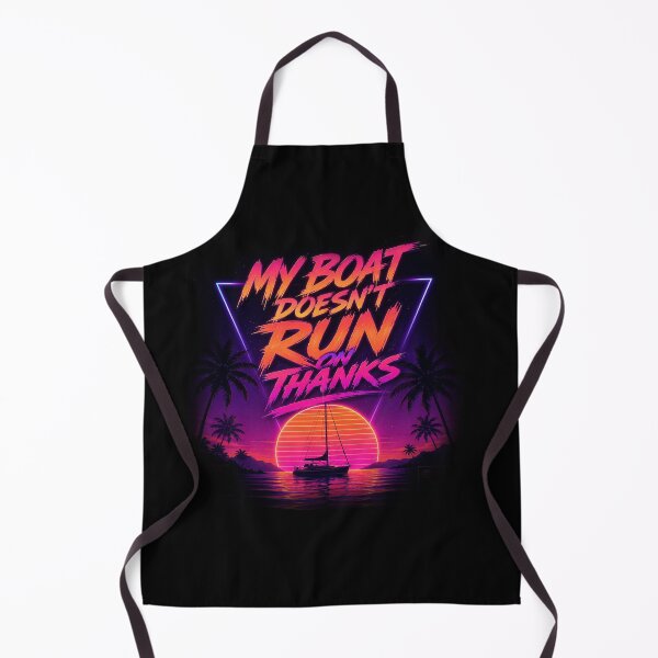 Item preview, My Boat Doesn’t Run On Thanks Retro 80s Synthwave Sailing Quote designed and sold by Abidel.