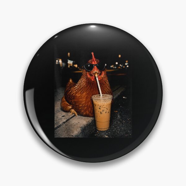 Item preview, Pollo bebiendo café helado. Arte divertido de un pollo. designed and sold by MatherFisher.