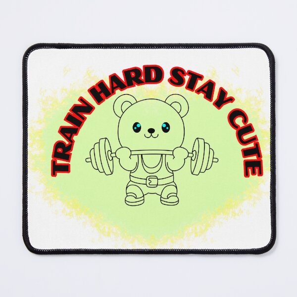 Item preview, Train Hard Stay Cute | Cute Bear Weightlifting Gym Design | Funny Fitness Motivation designed and sold by Palette _Vibes.