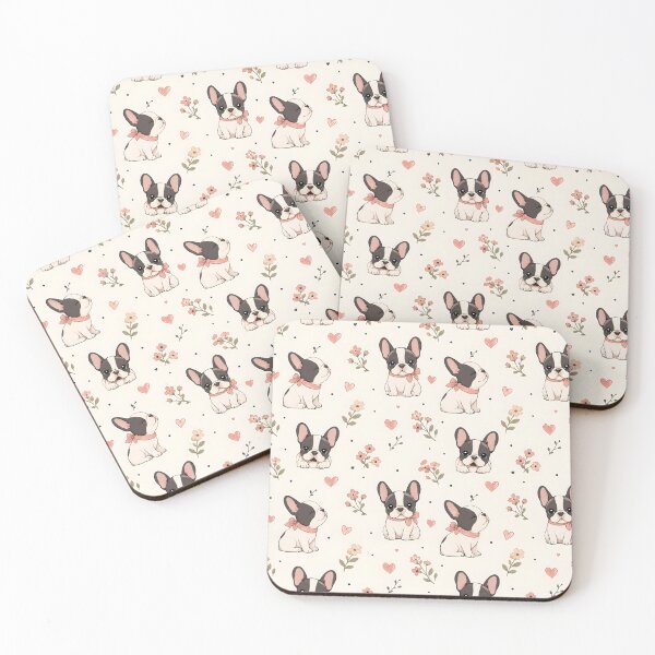 Item preview, Pastel puppies with pink bows pattern designed and sold by LinaDesign Store.