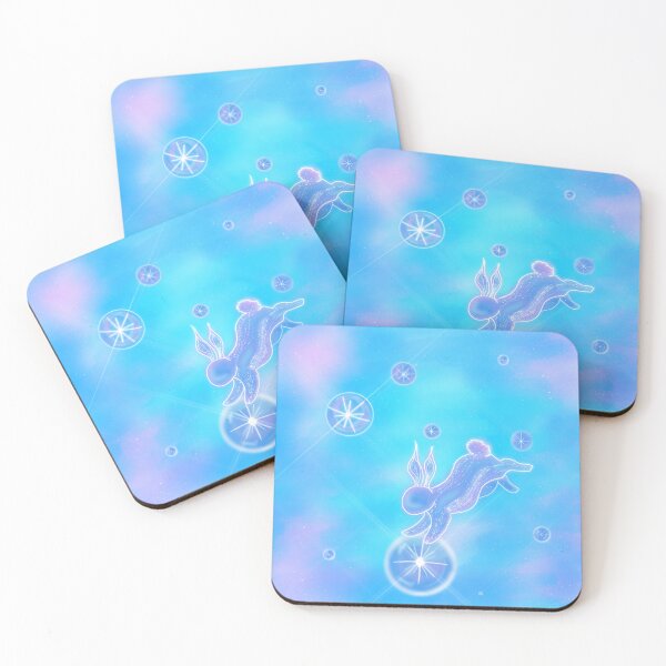 Item preview, Celestial Bunny Floating Through Star Bubbles | Dreamy Fantasy Animal Art designed and sold by Astral-AL.