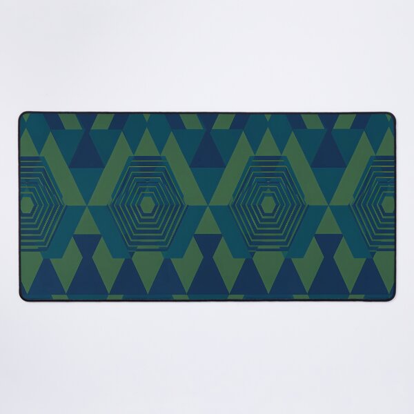 Item preview, Forest Green and Navy Geometric Hexagon Pattern designed and sold by zenjiinspired.