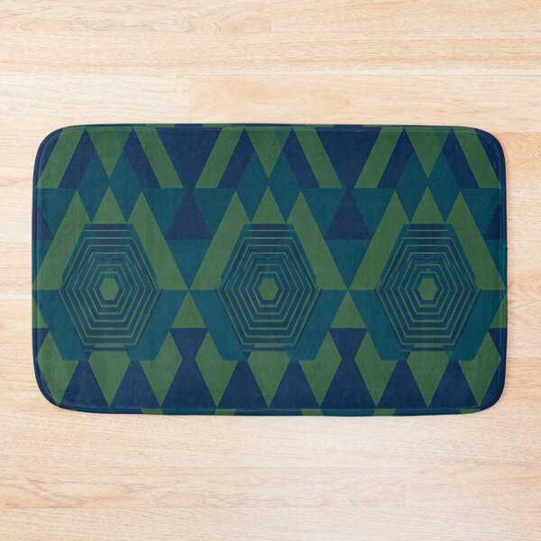 Item preview, Forest Green and Navy Geometric Hexagon Pattern designed and sold by zenjiinspired.