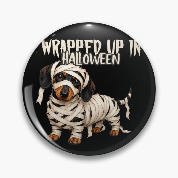 Item preview, Wrapped Up in Halloween - Dachshund in Mummy Costume designed and sold by Giddy Bear Gifts.