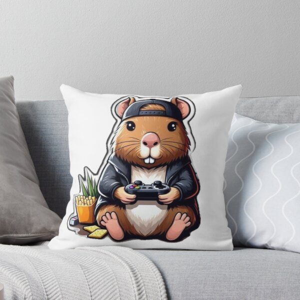 Item preview, Cute Gamer Capybara Sticker | Kawaii Gaming Animal Vinyl Decal designed and sold by  PixelPop Studio.