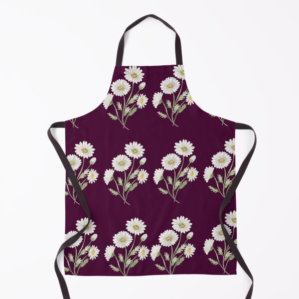 Item preview, Vintage White Daisy Dark Plum Floral Pattern designed and sold by Jyoti Digital Artist.