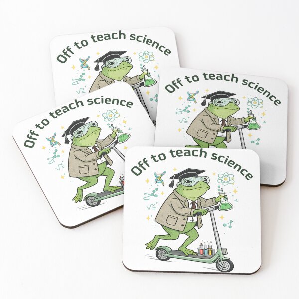 Item preview, Off To Teach Science Funny Frog Teacher STEM Humor Quote designed and sold by Aesthetic-Avenue.