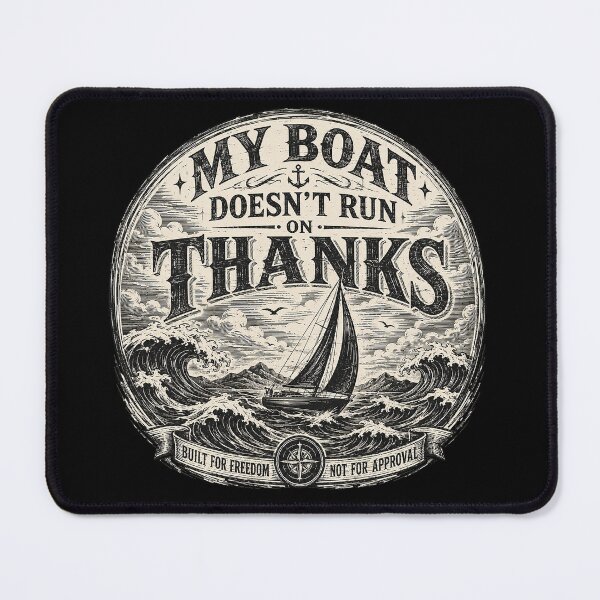 Item preview, My Boat Doesn’t Run On Thanks Vintage Nautical Sailing Quote designed and sold by Abidel.