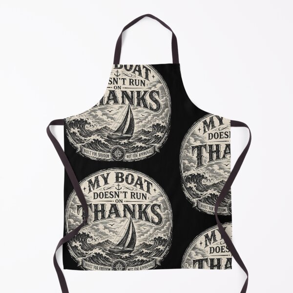 Item preview, My Boat Doesn’t Run On Thanks Vintage Nautical Sailing Quote designed and sold by Abidel.