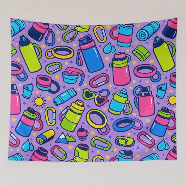 Item preview, Colorful Hiking Gear Pattern for Camping Gear and Wilderness Exploration designed and sold by SplashTastic.