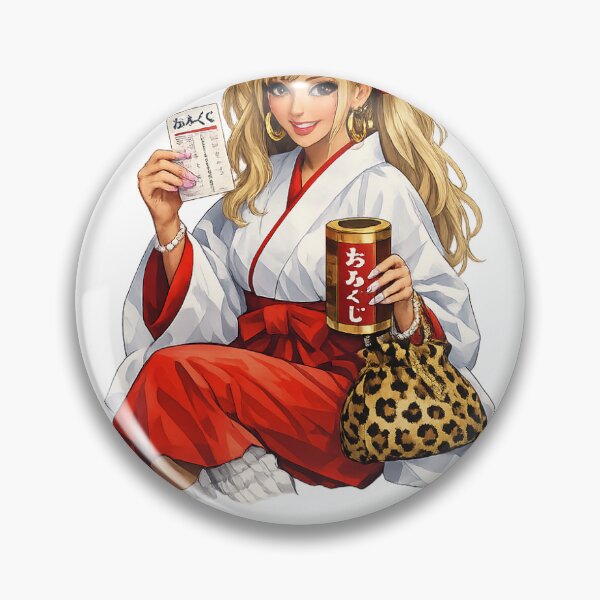 Item preview, Gyaru Shrine Maiden | Ukiyo-e Inspired Japanese Pop Art designed and sold by ArtPrintPov.
