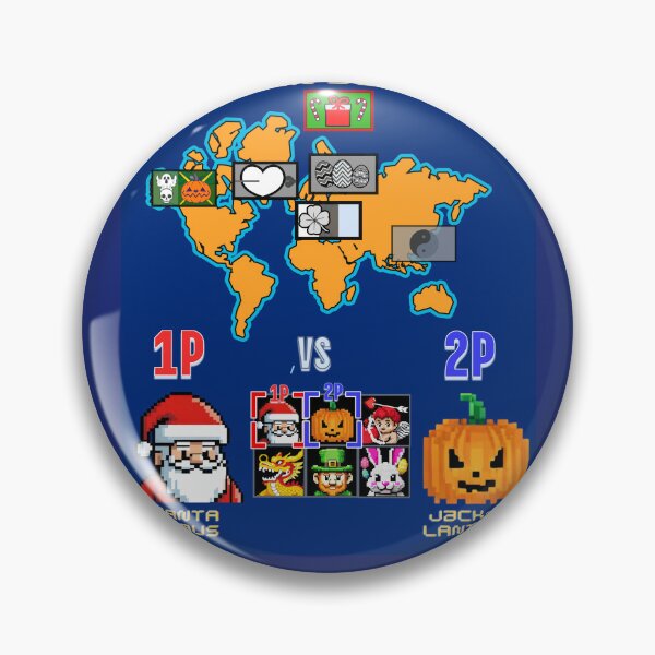 Item preview, PLAYER SELECT: Santa Claus VS Jack-O-Lantern designed and sold by FREEKNSTEIN.