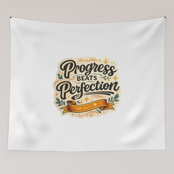 Item preview, Progress beats perfection- Motivational Retro Typography designed and sold by Prabhsfashion13.