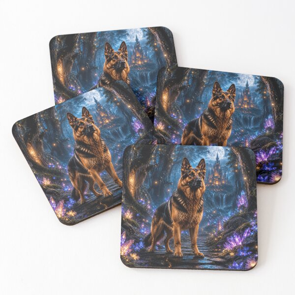 Item preview, Fantasy German Shepherd Enchanted Forest designed and sold by ASWIN STUDIO.