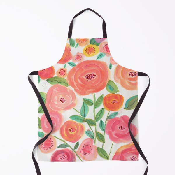 Item preview, Patrón de rosas color melocotón y rosa designed and sold by A Painted Garden  .