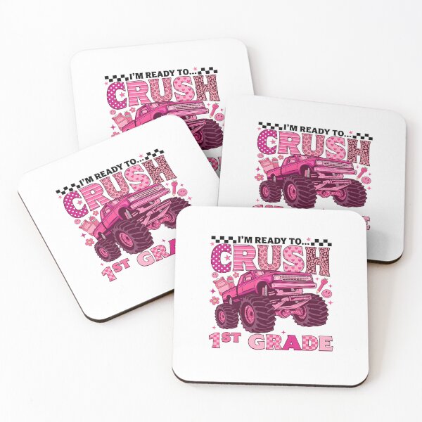 Item preview, Ready To Crush 1st Grade Pink Monster Truck Girls designed and sold by KroghDs.