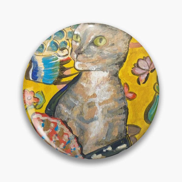 Item preview, Cat with Fan, an Ode to Klimt’s Lady with Fan designed and sold by ArtwithaFriend.