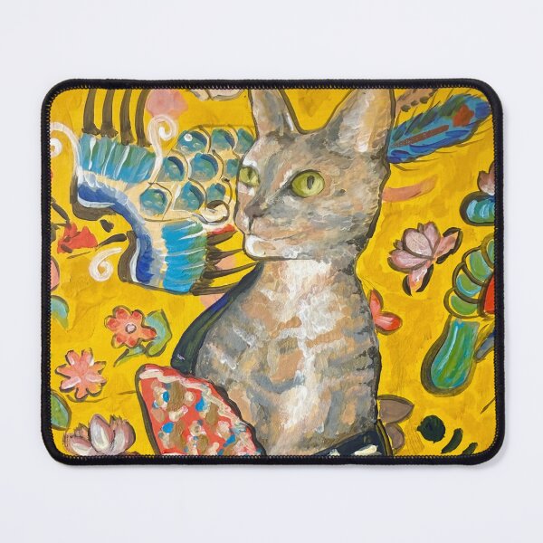 Item preview, Cat with Fan, an Ode to Klimt’s Lady with Fan designed and sold by ArtwithaFriend.