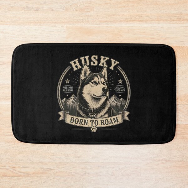 Item preview, Husky "Born to Roam" Vintage Dog Emblem designed and sold by SoyLamderma.