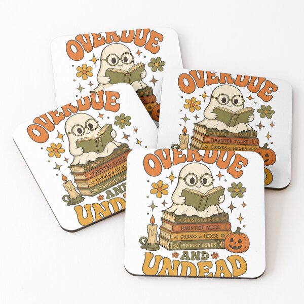 Item preview, Overdue and Undead Retro Ghost Reads Books Halloween designed and sold by BoosterShop.