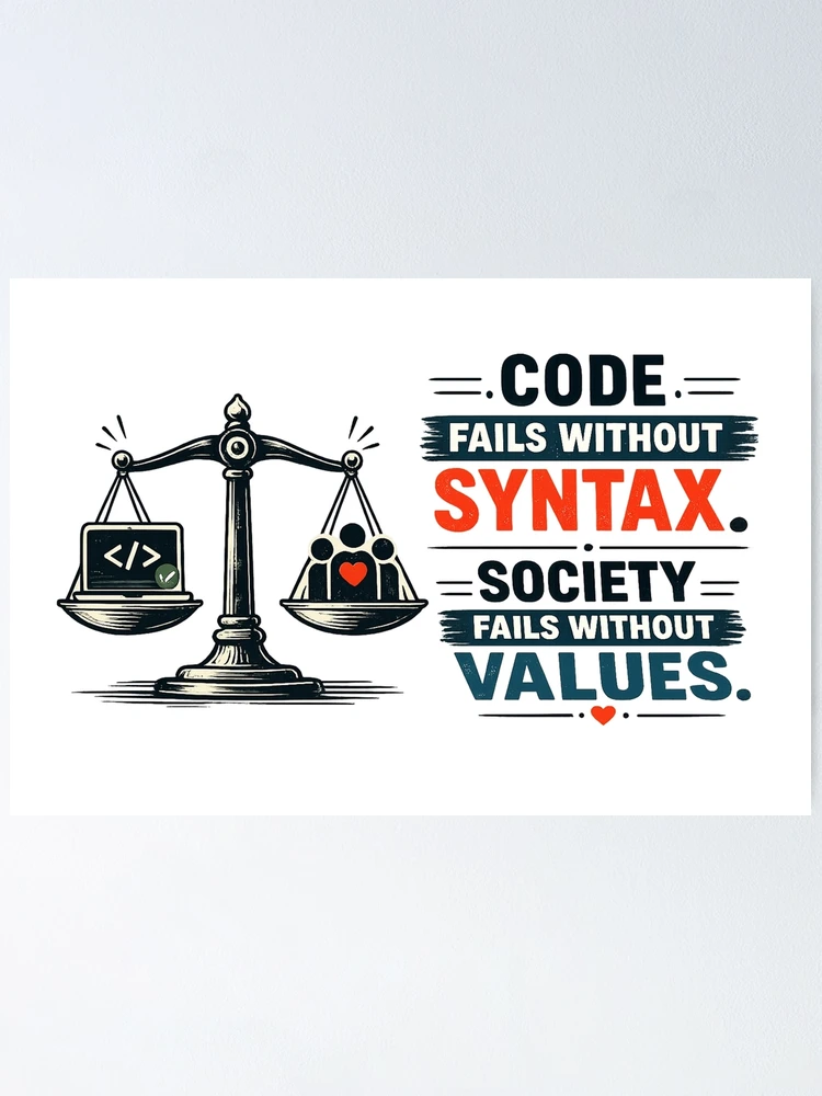 Thumbnail 1 of 3, Poster, Code Fails without Syntax designed and sold by TheSoulGallery.