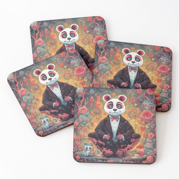 Item preview, Fantasy Panda Character with Decorative Floral Harmony designed and sold by FotoworldEdel.