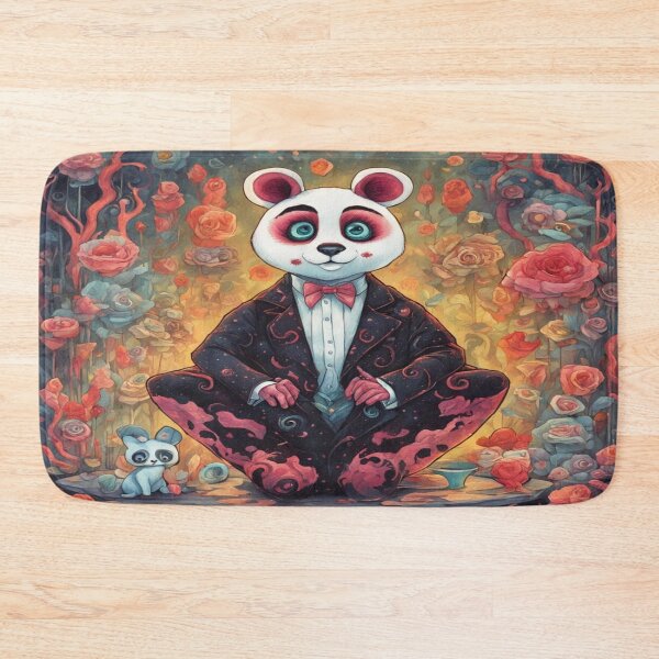 Artikelvorschau, Fantasy Panda Character with Decorative Floral Harmony entworfen und verkauft von FotoworldEdel.