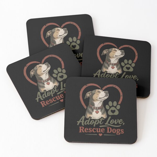 Item preview, Adopt Love Rescue Dogs Vintage Heart Paw Print designed and sold by SoyLamderma.
