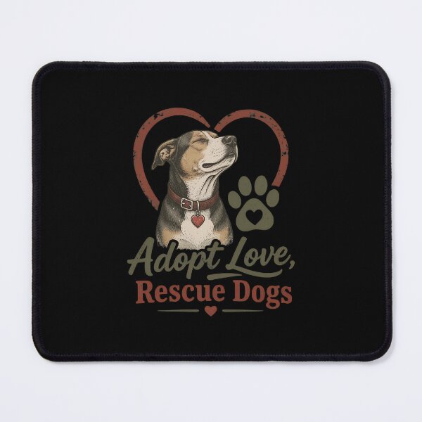Item preview, Adopt Love Rescue Dogs Vintage Heart Paw Print designed and sold by SoyLamderma.