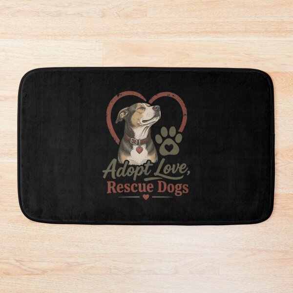 Item preview, Adopt Love Rescue Dogs Vintage Heart Paw Print designed and sold by SoyLamderma.