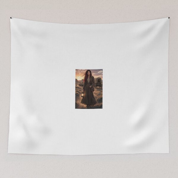 Item preview, Pioneer Woman with Lantern at Sunset designed and sold by CathryneDelamort.